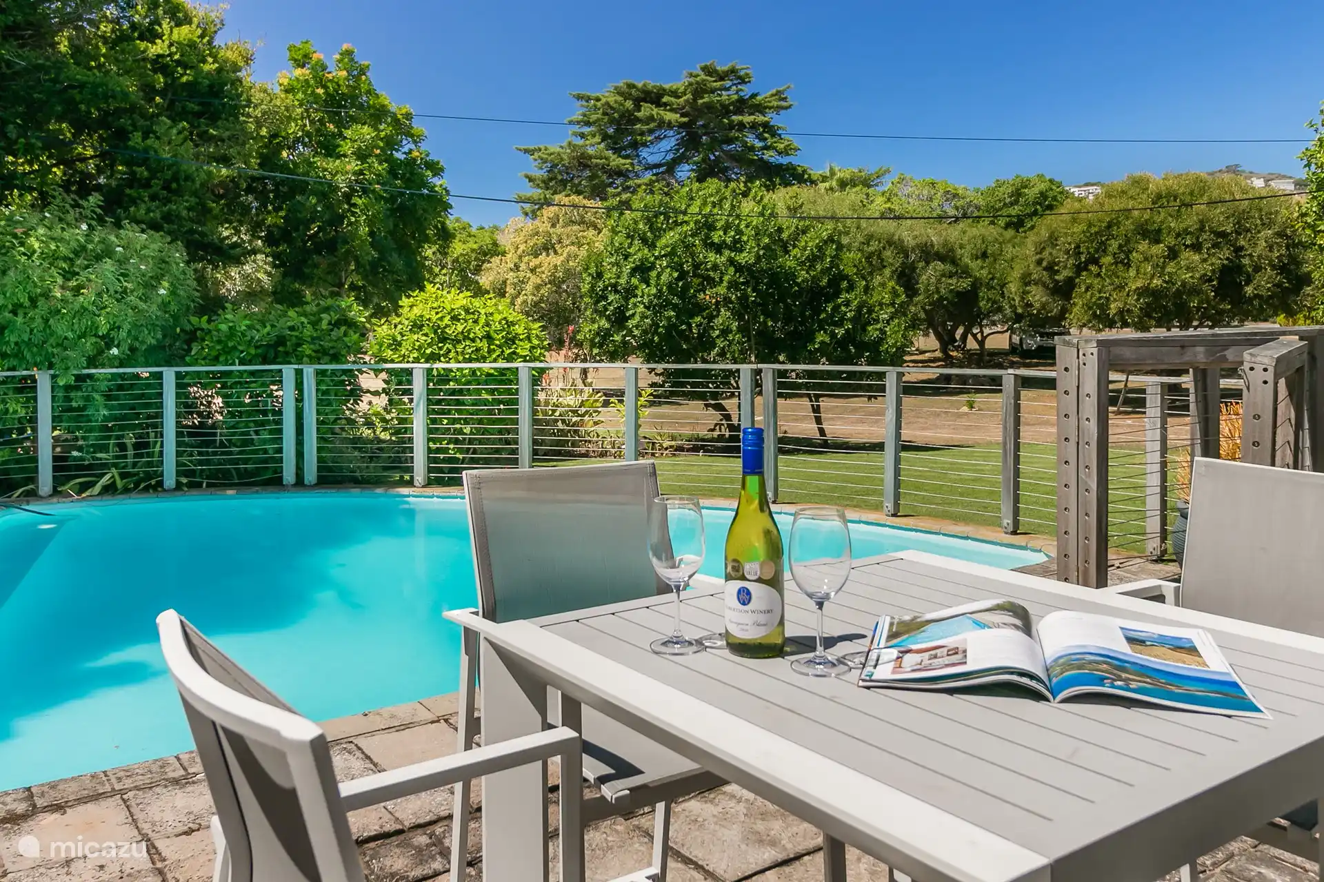 Seating area by the pool