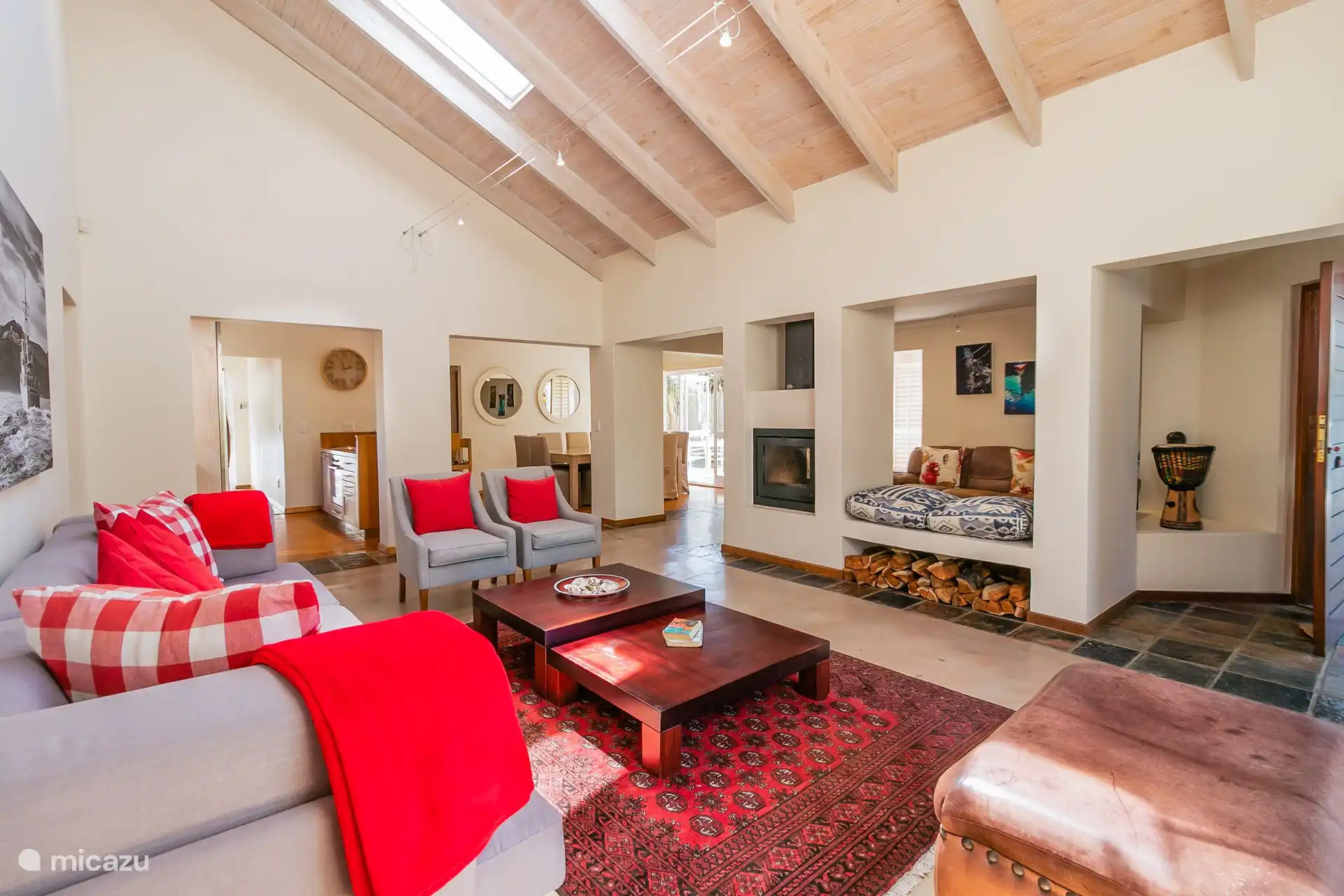 All open plan on the ground floor. Two different lounges with sofas