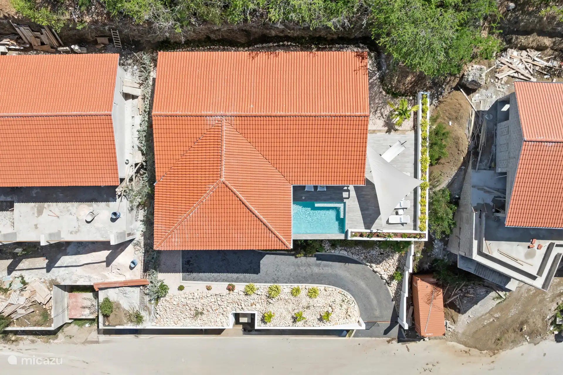 Draufsicht auf die Villa