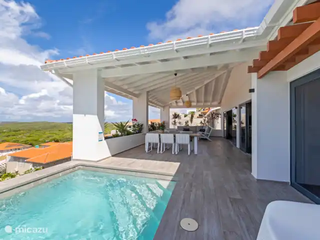 Villa Bista di Laman  en Curazao, Bandabou (oeste), Fontein - villa Amplio porche cubierto para disfrutar del Caribe al aire libre.