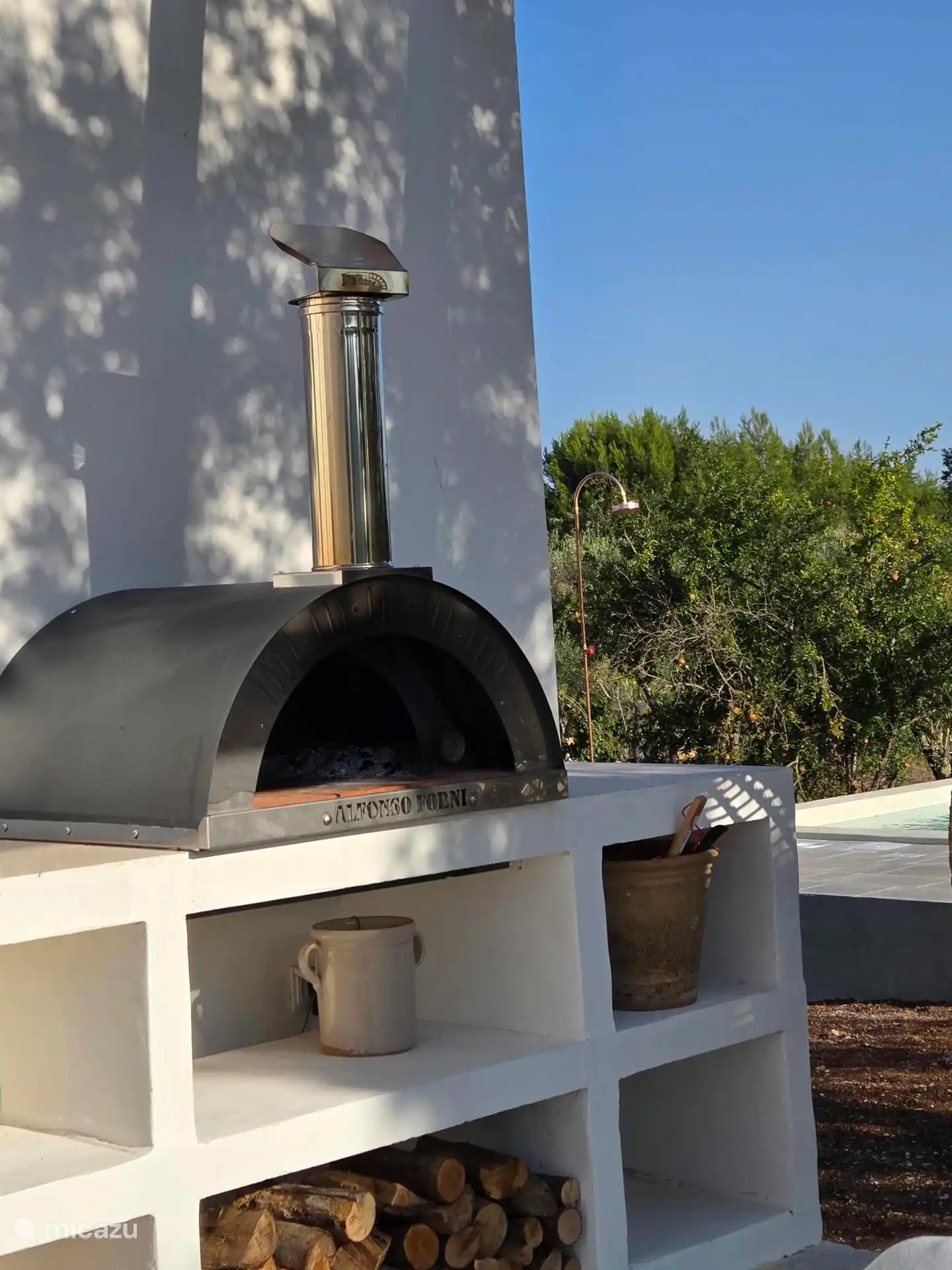 Der holzbefeuerte Pizzaofen