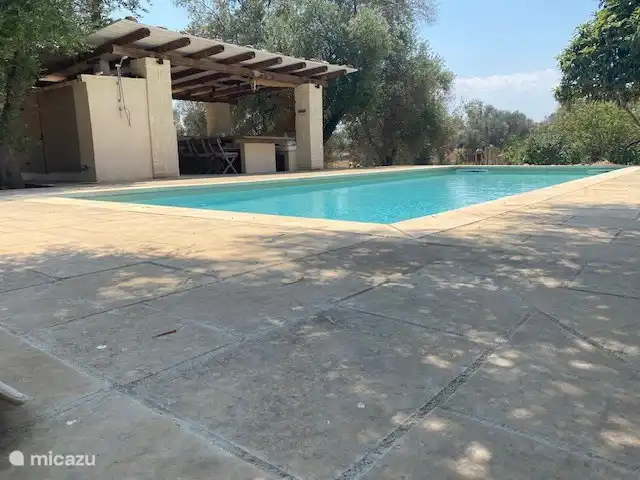 Geräumige Terrasse rund um den Pool