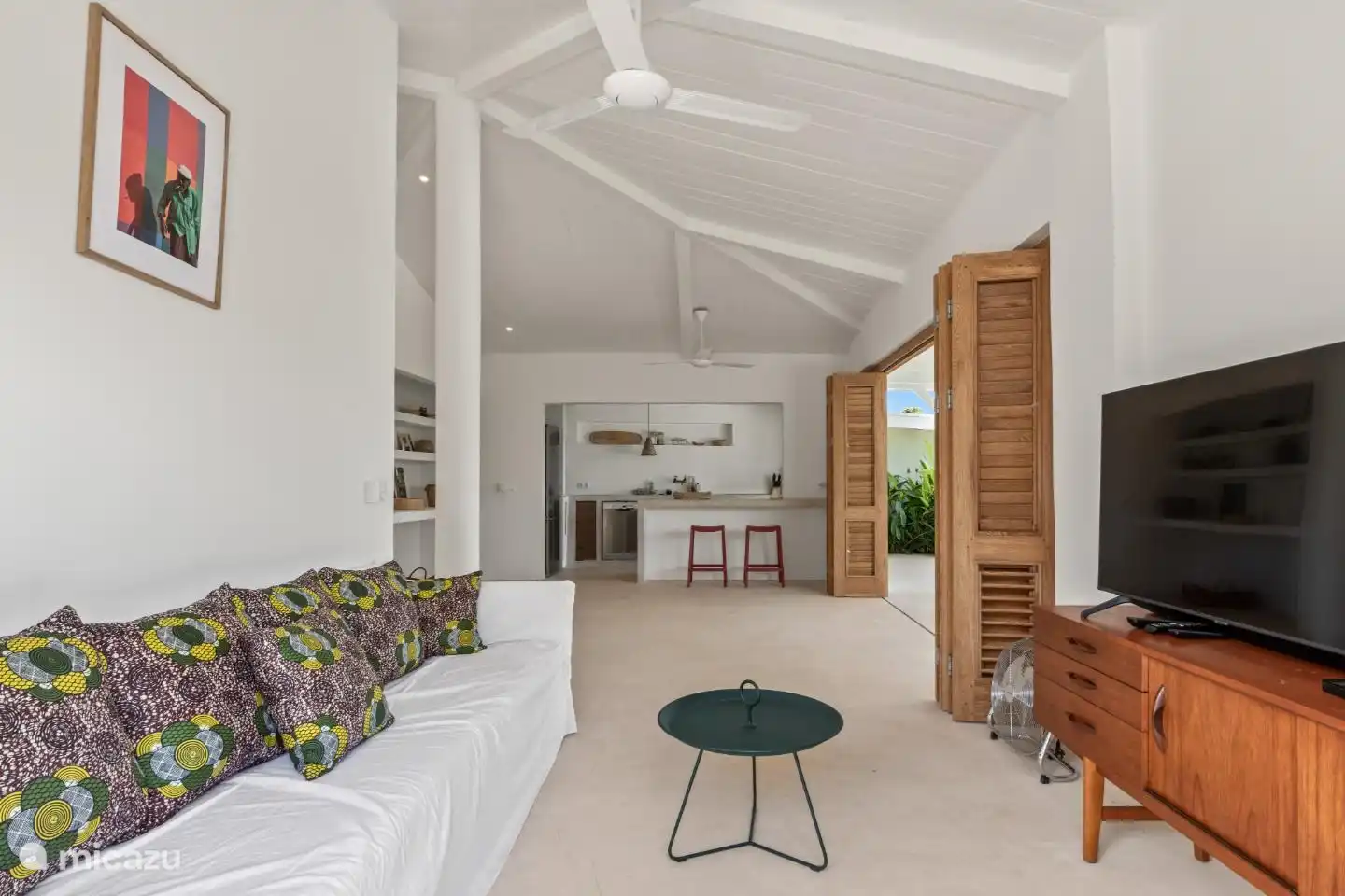 Living room with open kitchen
