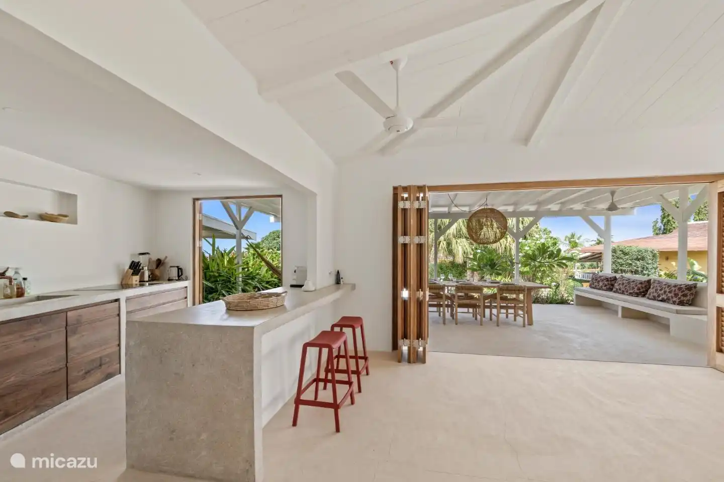Living room with open kitchen