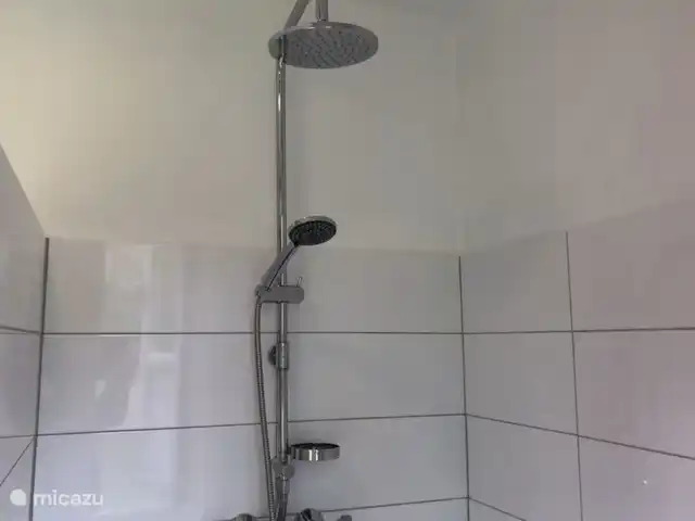 De Den en Países Bajos, Holanda Meridional, Ouddorp - casa vacacional El cuarto de baño cuenta con una amplia ducha y una lavadora.