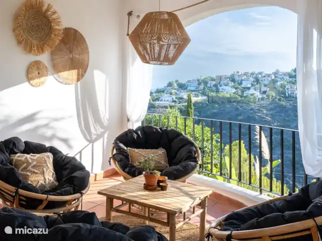 La casa Familia Costa Blanca huren in Spanje, Costa Blanca, Pego - vakantiehuis Lounge zitje op de beneden veranda