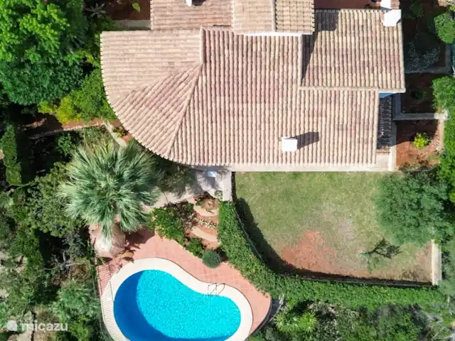 La casa Familia Costa Blanca huren in Spanje, Costa Blanca, Pego - vakantiehuis Bovenaanzicht huis, zwembad en tuin