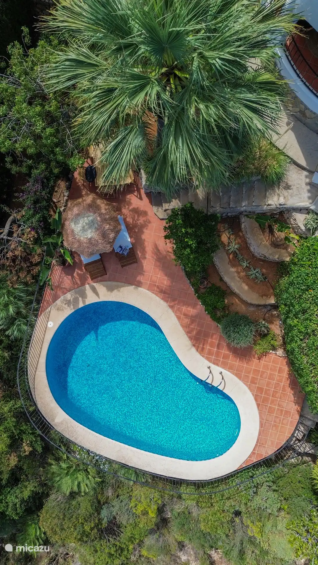 Draufsicht auf den Pool