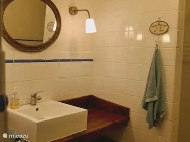 Le Gite de Migou en Francia, Tarn-et-Garonne, Larrazet - casa rural / cabaña El cuarto de baño con ducha y WC.