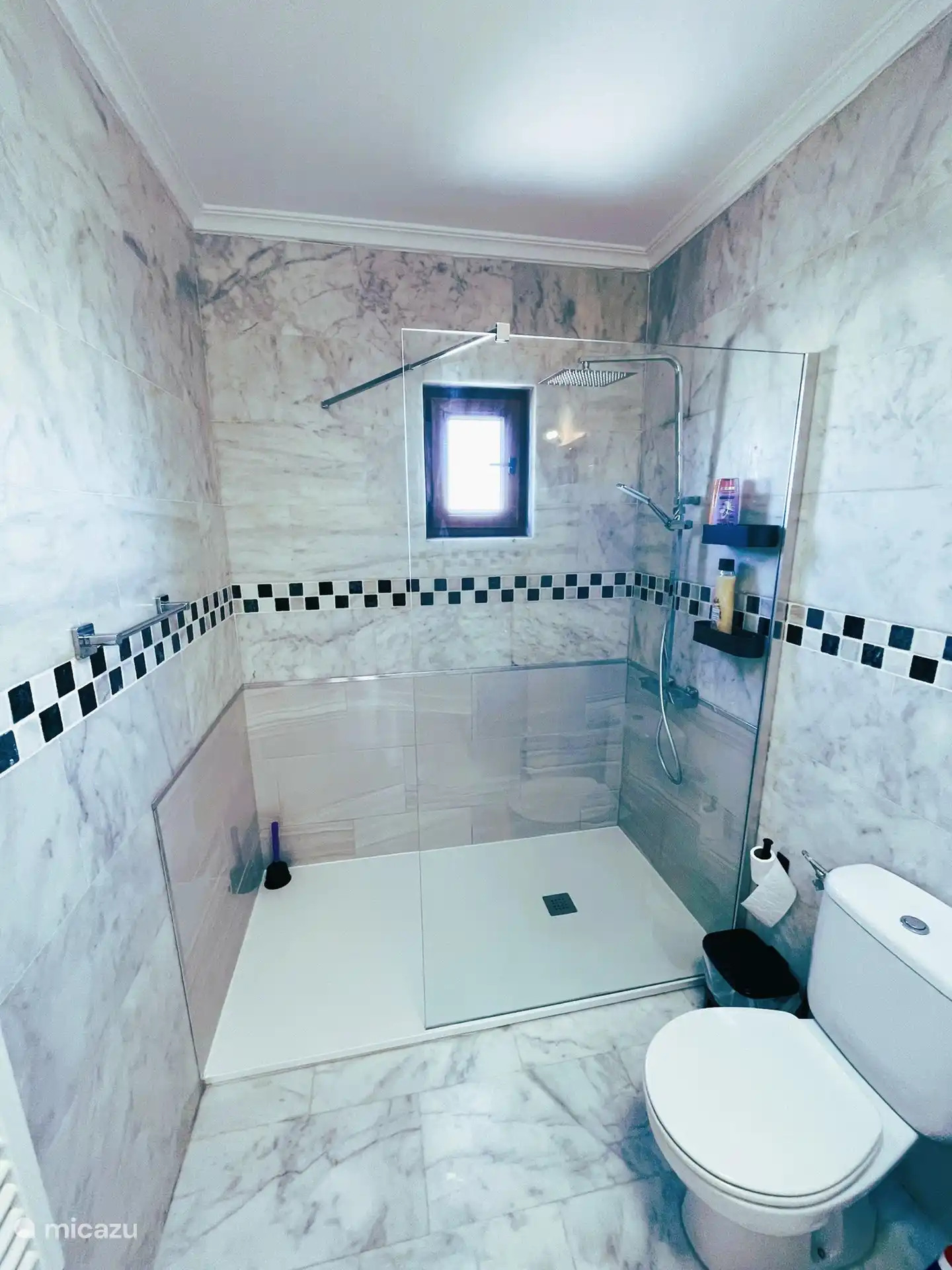 Geräumige Regendusche