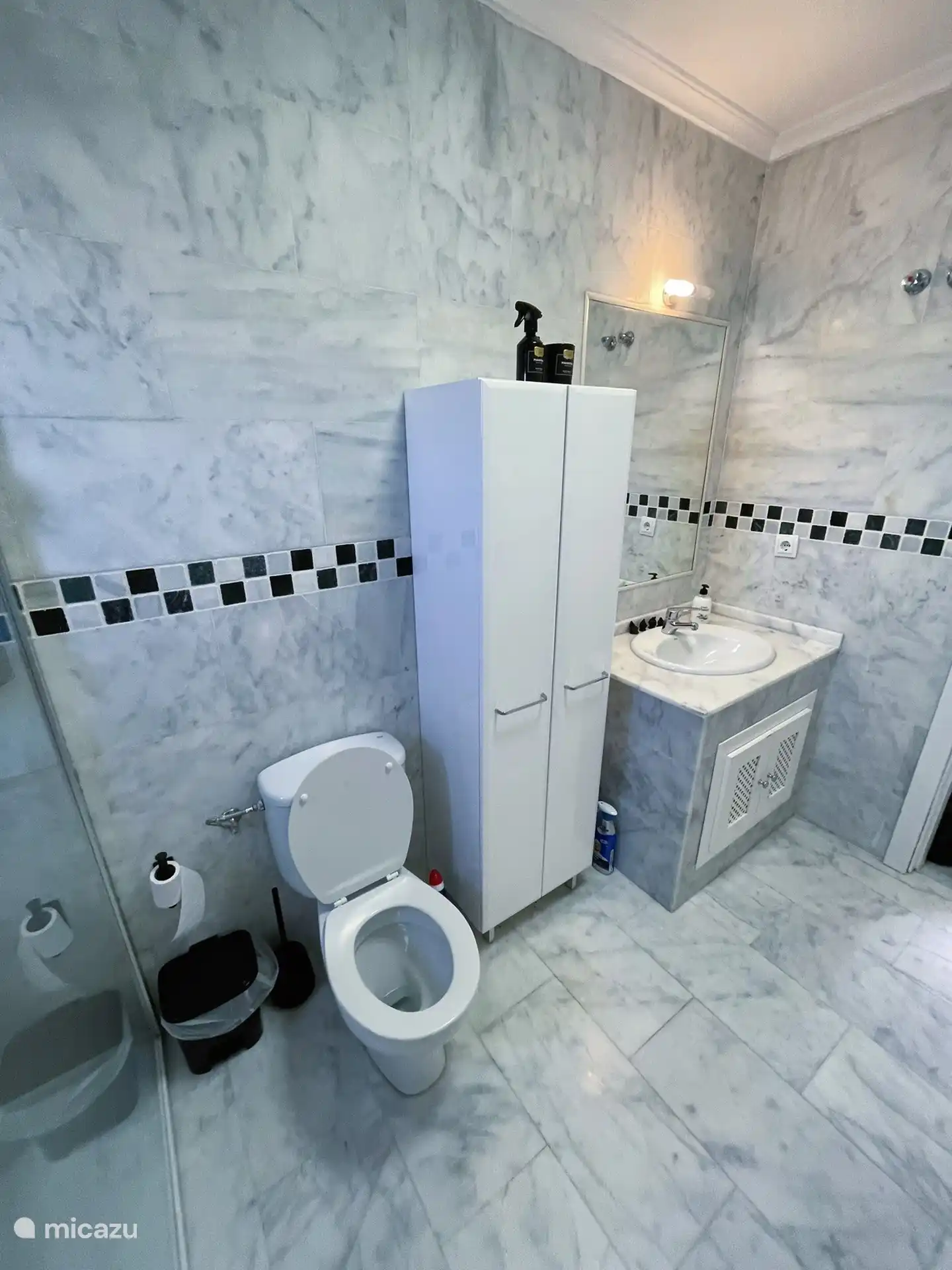 Toilette und Waschbecken