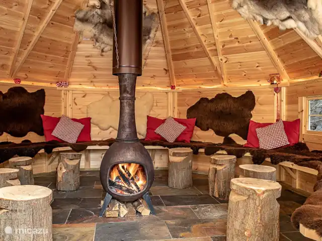 La vue sur la terre | Pays-Bas, Overijssel, Losser - maison de vacances Propre kota finlandais avec sauna dans l’hébergement