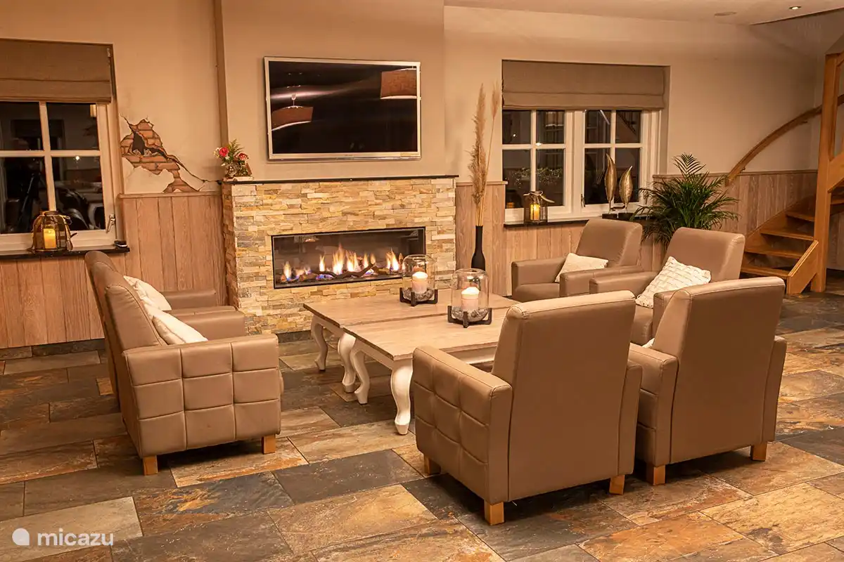 Kamin mit TV mit HDMI-Anschluss