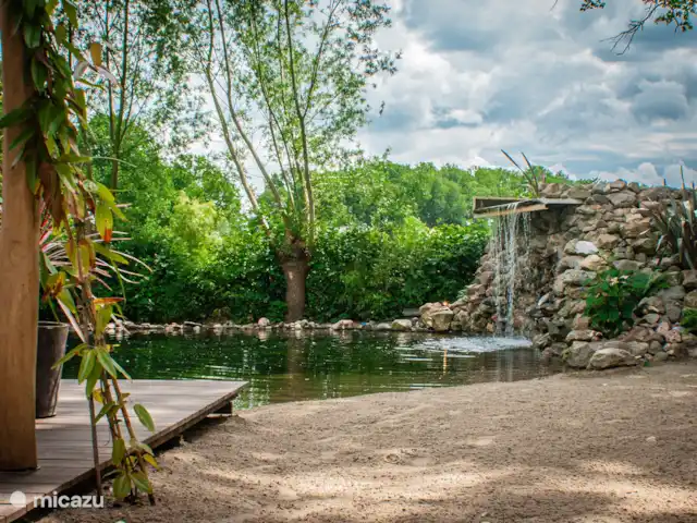 CoCo Cabin en Países Bajos, Utrecht, Woudenberg - casa pequeña  Playa, cascada y estanque para nadar