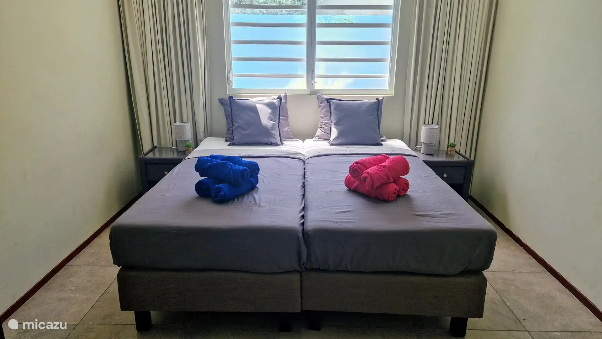 Schlafzimmer 3, die Betten können auf Wunsch auseinander geschoben werden.