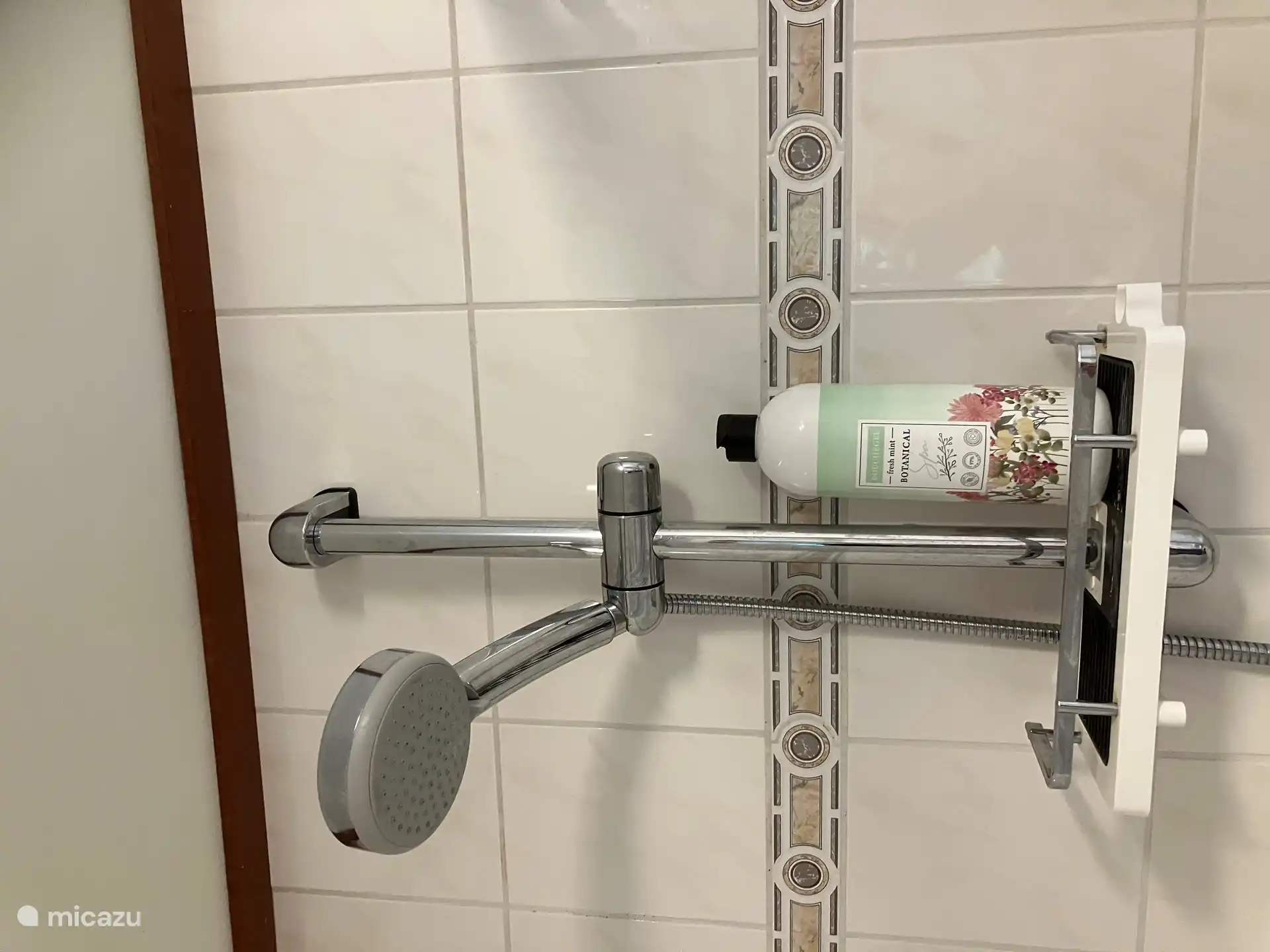 The water-saving shower head from Grohe gives a fine spray and hardness