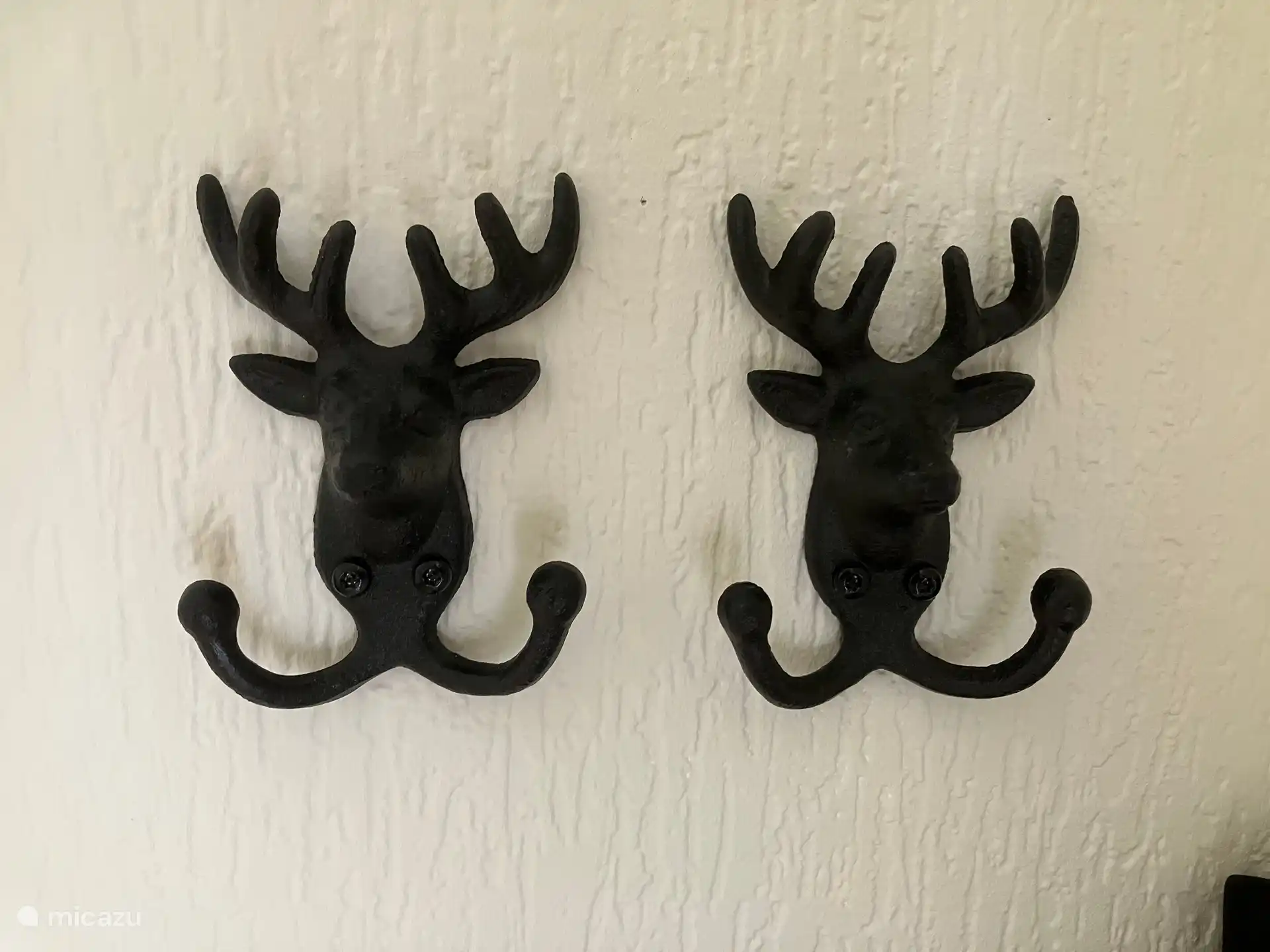 Even small young visitors will find this deer coat rack at eye level