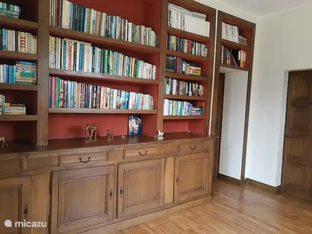 Desk with bookcase.