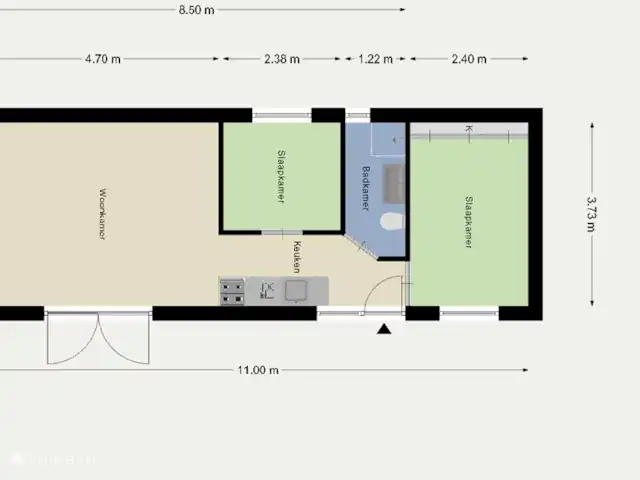 Chalet 4p en forêt avec sauna et bain à remous | Pays-Bas, Drenthe, Diever - chalet Plan d’étage du chalet