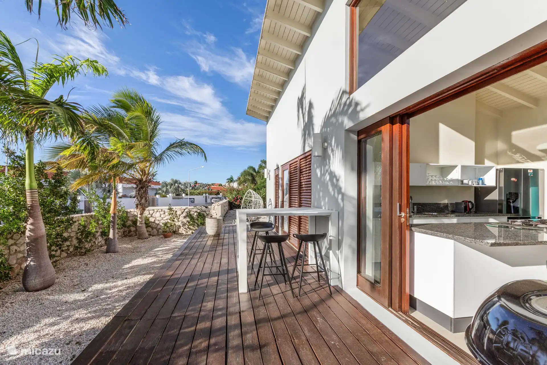 Pool deck, front villa by the kitchen. 