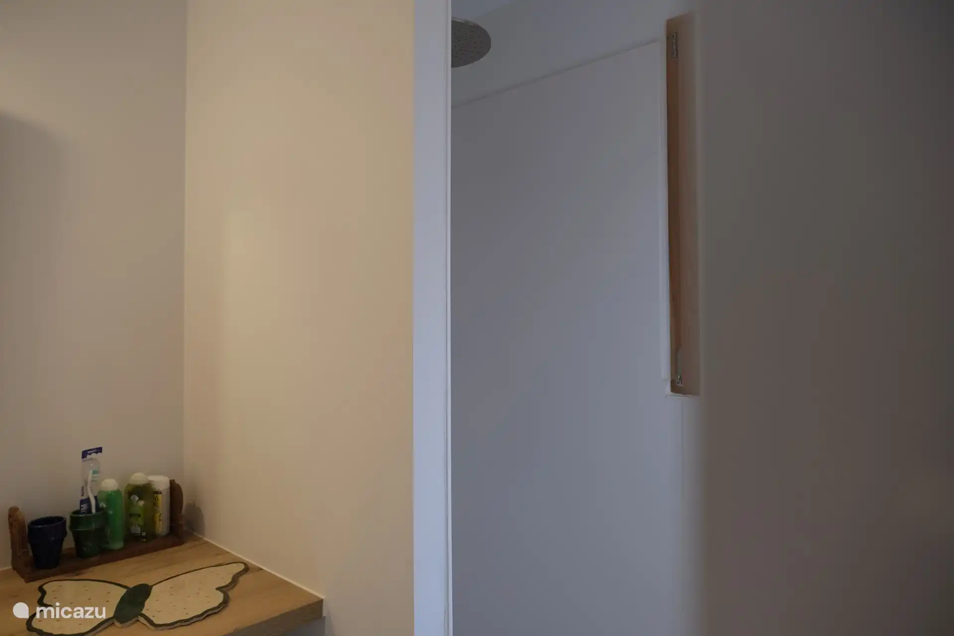 Begehbares Duschbad Montagne mit Regendusche und Handbrause.