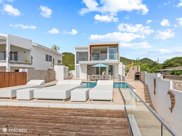 Villa en bord de mer, Lagun, Curaçao | Curaçao, Banda Abou (ouest), Lagun - villa Terrasse et accès direct aux escaliers de la mer