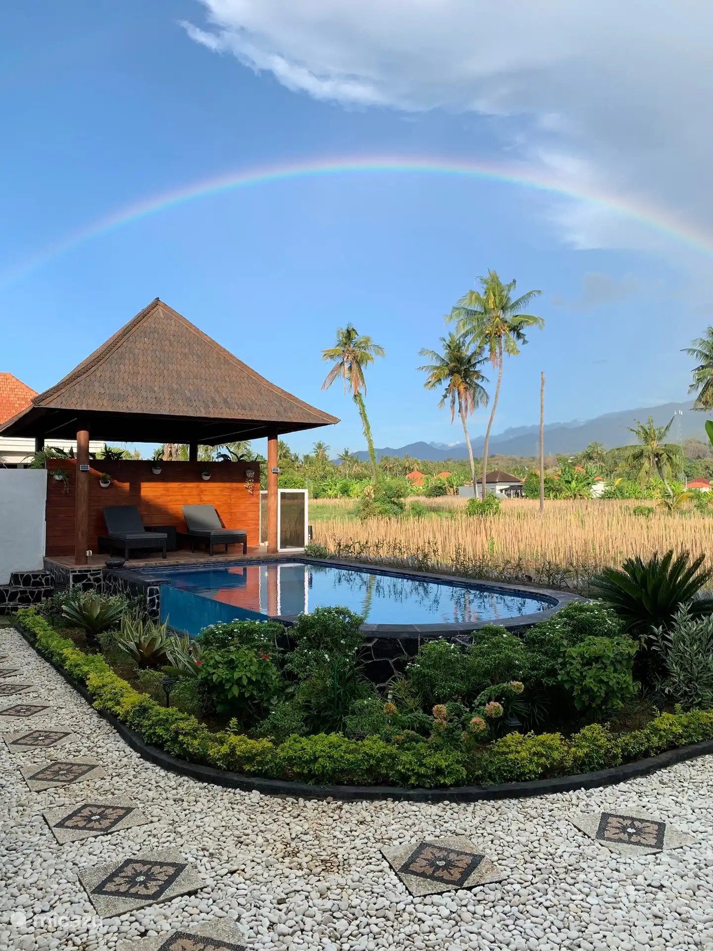 Or enjoy a rainbow over the mountains