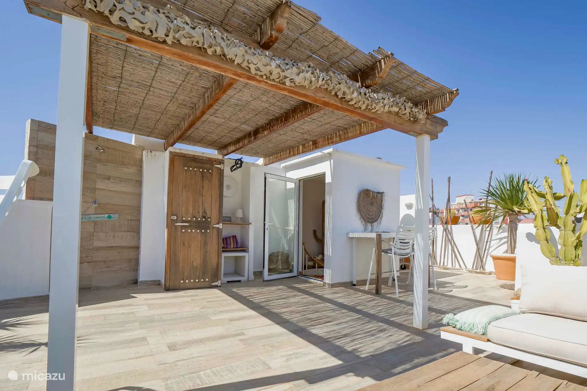 Großzügige Dachterrasse mit direktem Meerblick Casa San Rafael Xabia Costa Blanca