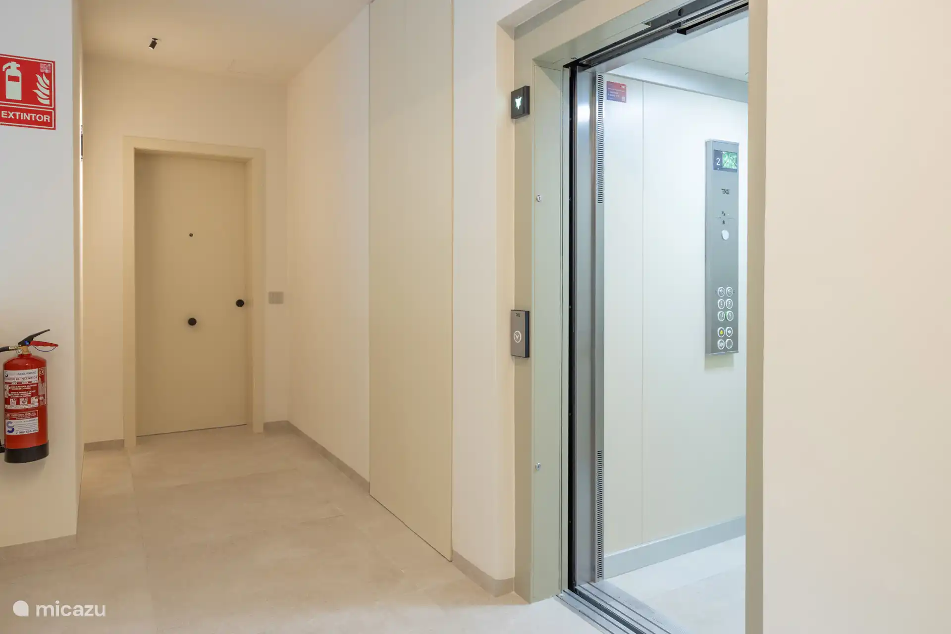 Elevator from parking garage to the door of the apartment