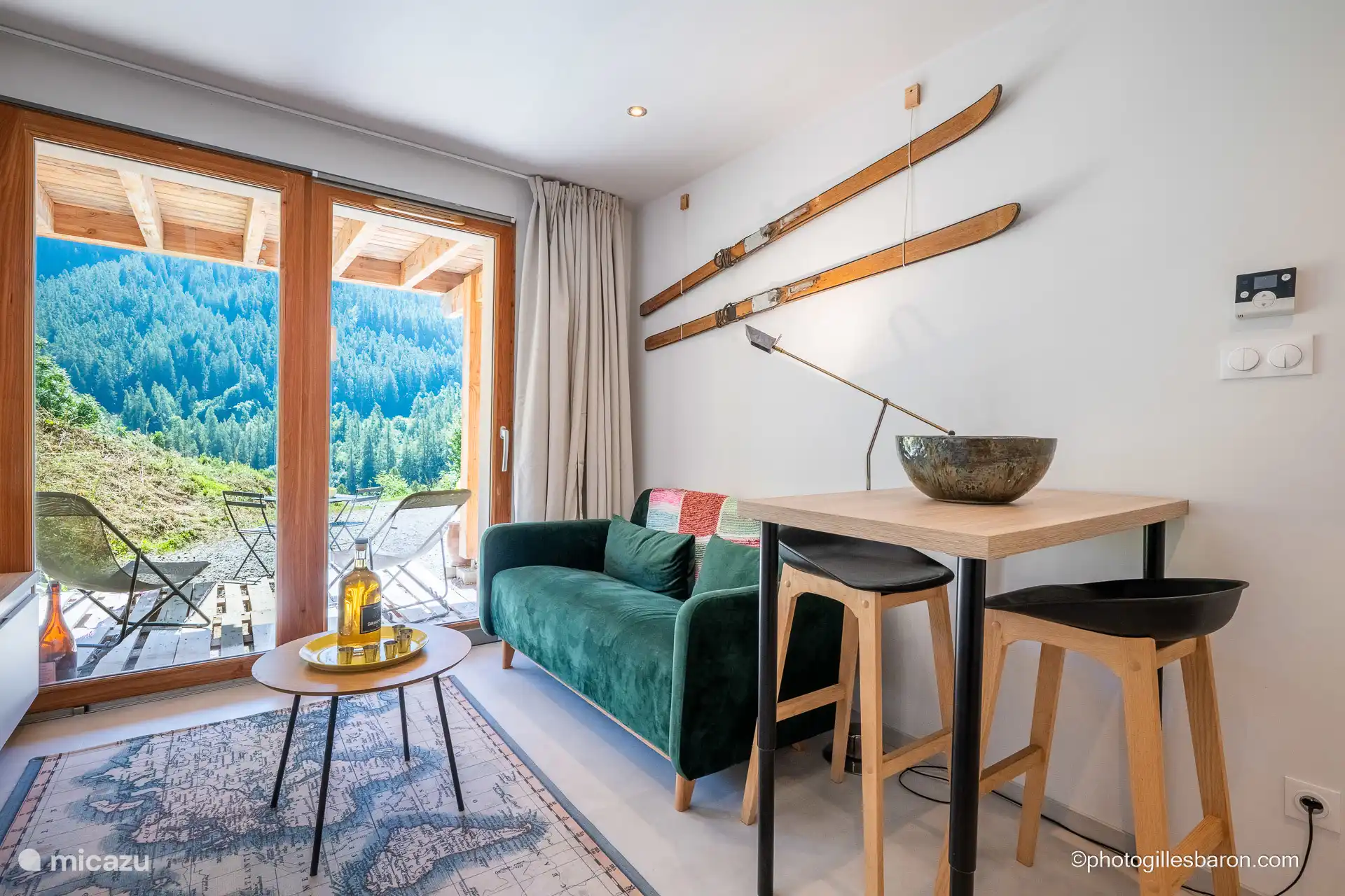 Cozy sitting area and terrace with beautiful views.
