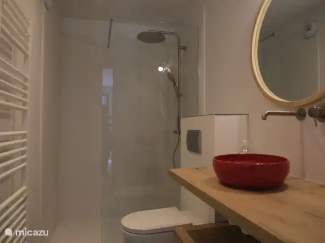 Location de Vacances France, Hautes-Alpes, Orcières , studio - Studio Outhera Salle de bain spacieuse avec toilettes privatives. Grande douche à l’italienne avec douche à effet pluie et douchette à main