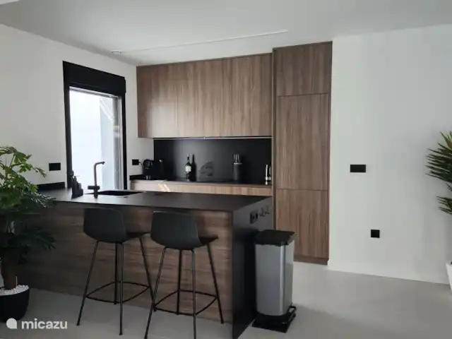 villa en España, Costa Blanca, Rojales  – Casa Sabine Cocina de lujo que incluye nevera-congelador, lavavajillas, horno combinado y vitrocerámica de 4 fuegos.