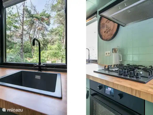 Chalet forestier atmosphérique | Pays-Bas, Overijssel, Giethmen - bungalow Cuisine