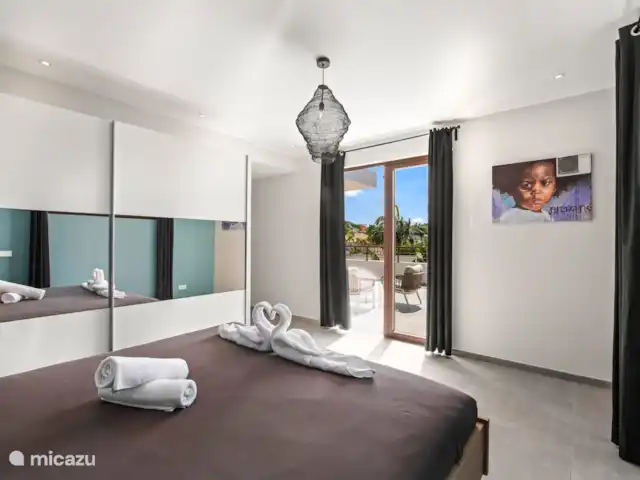 JSLX15 Appartement sur le toit dans le complexe | Curaçao, Banda Ariba (est), Jan Sofat - appartement Chambre 1 avec lit double et climatisation