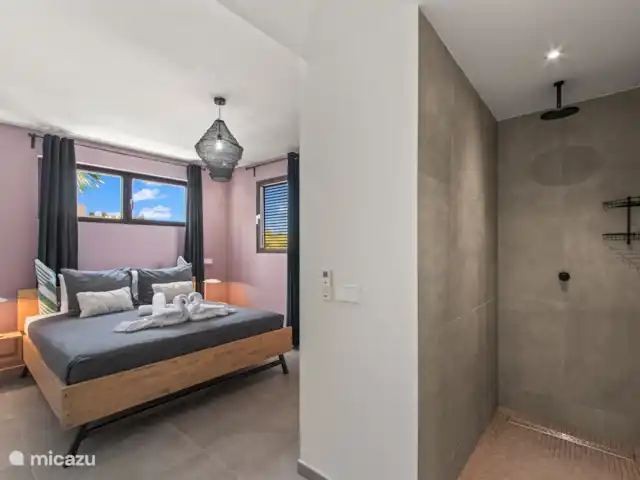 JSLX15 Appartement sur le toit dans le complexe | Curaçao, Banda Ariba (est), Jan Sofat - appartement Chambre 2 avec lit double, climatisation et salle de bain