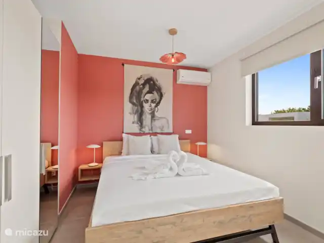 Jan Sofat LUX A12, rez-de-chaussée | Curaçao, Banda Ariba (est), Jan Sofat - appartement Chambre 1 avec lit double et climatisation