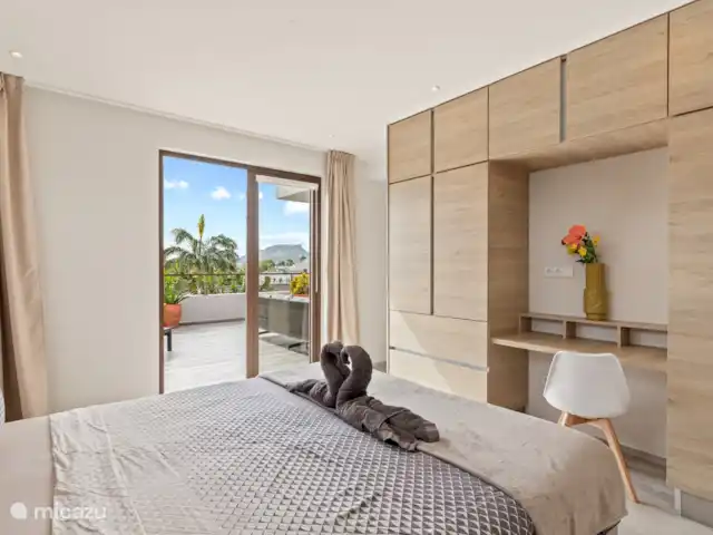 JSA11 Appartement sur le toit du complexe  | Curaçao, Banda Ariba (est), Jan Sofat - appartement Chambre 1 avec lit double et climatisation