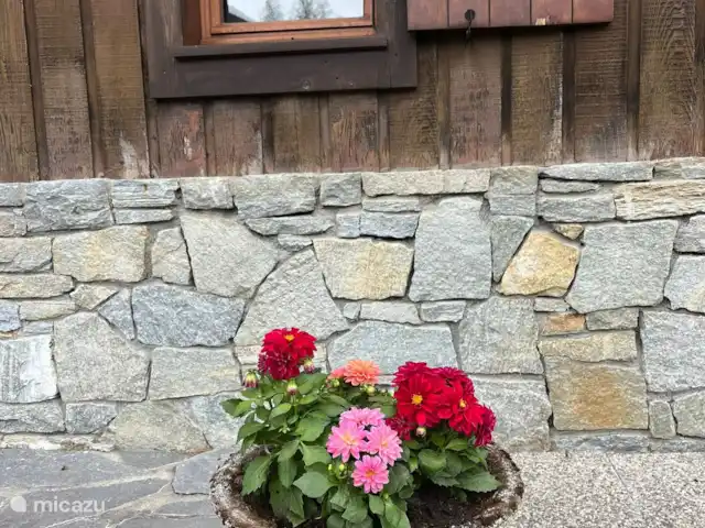 Chalet-lesPraz en Francia, Alta Saboya, Chamonix - chalet La carpintería del chalet es de madera de cedro rojo americano, apenas requiere mantenimiento y ha sido bellamente afectada por los elementos a lo largo de los años