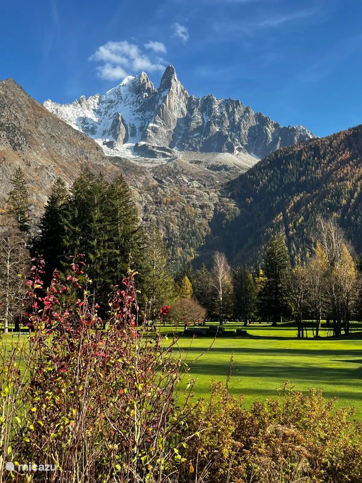 Chamonix und seine Umgebung sind sehr fotogen. Hier ist ein Bild des 18-Loch-Golfplatzes