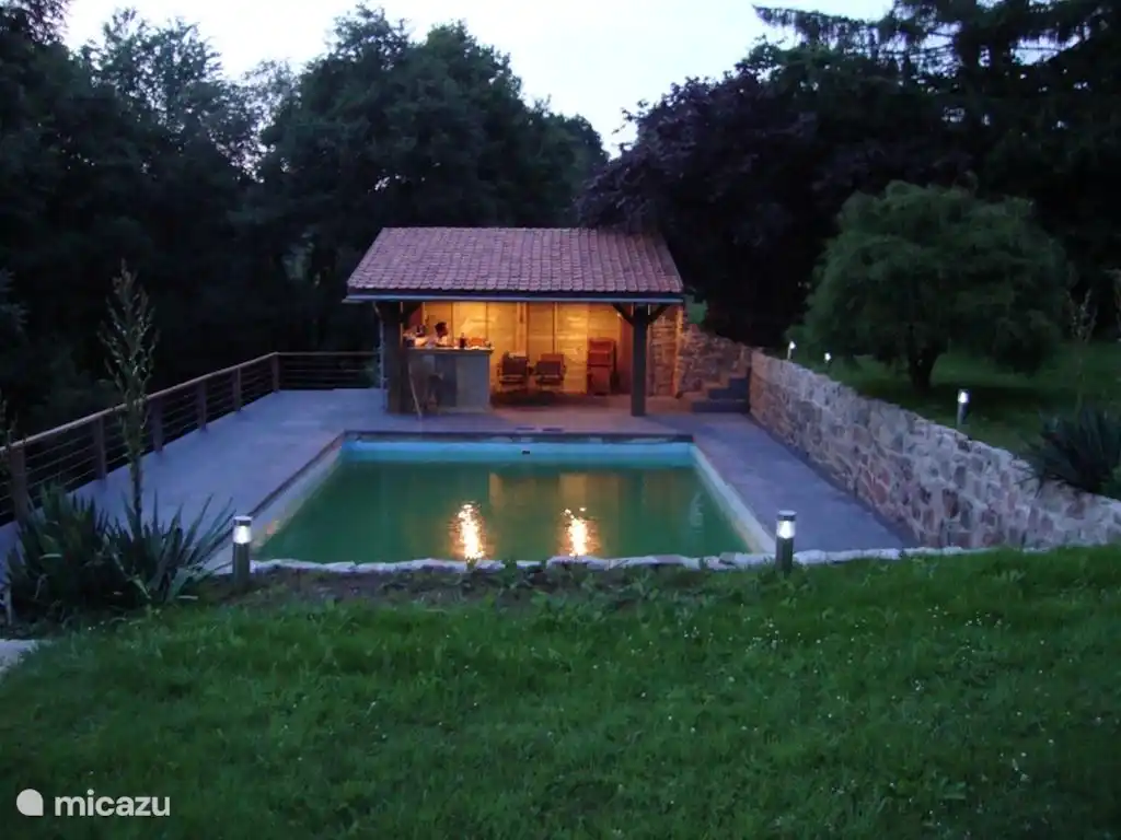 Swimming pool in the evening