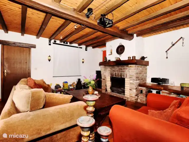 Bellevue huren in België, Ardennen, Aywaille - villa Woonkamer open haard