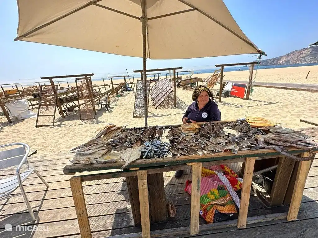 Beroemde Nazaré Traditionele openluchtvismarkt