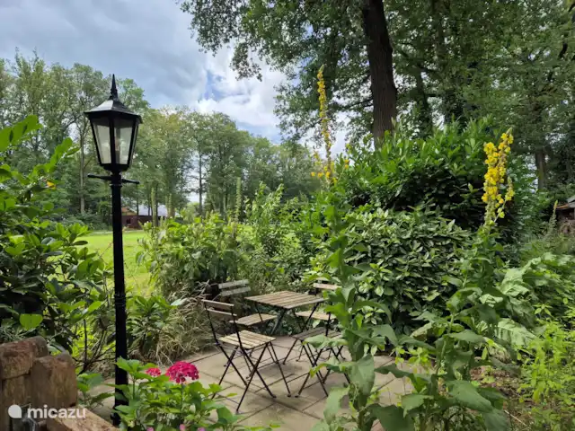 Heureux à l’extérieur | Pays-Bas, Overijssel, Nutter - maison de vacances Terrasse privée à l’avant