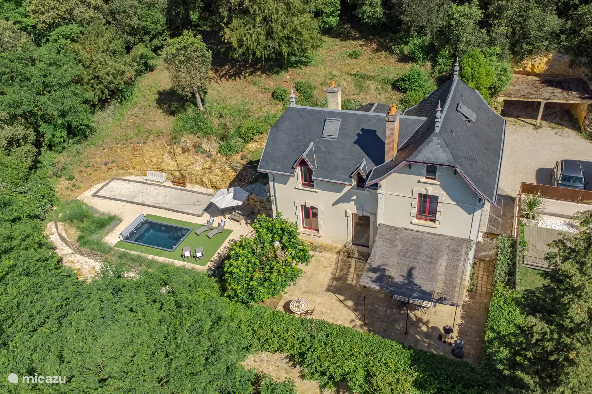 Huis van bovenaf gezien