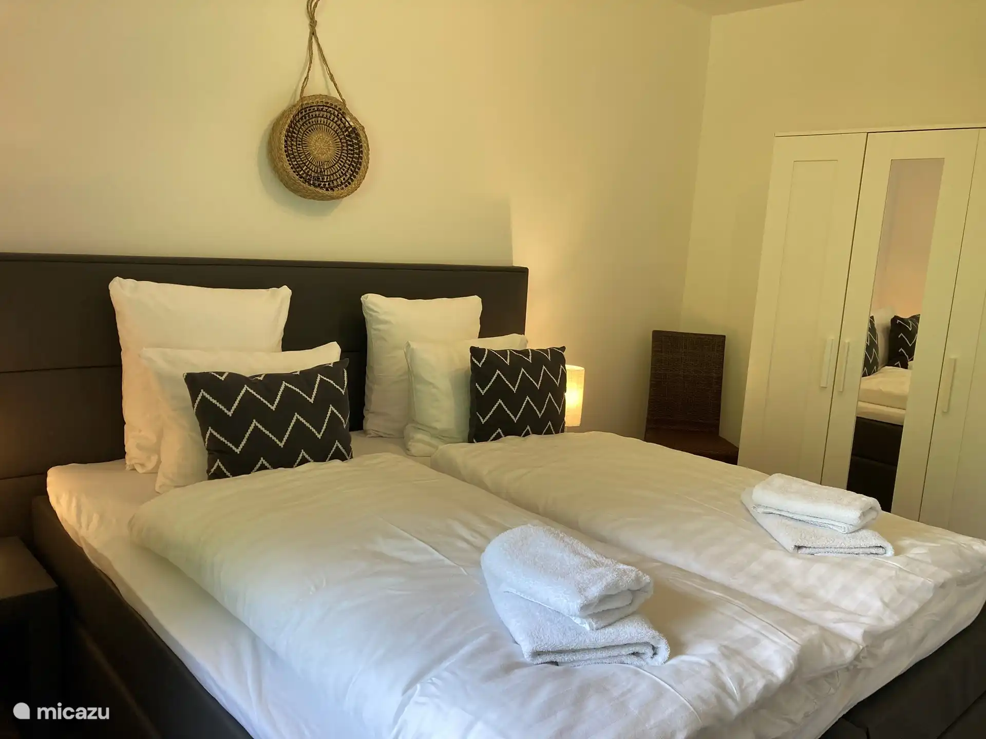 bedroom with hotel box spring