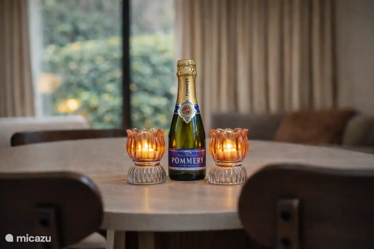 Willkommensflasche bei Ankunft