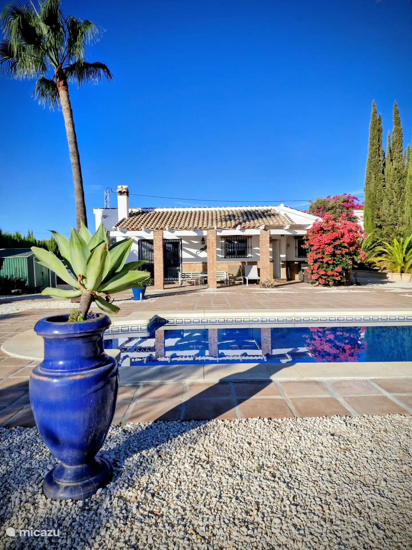 Ferienhaus mit herrlichem Blick auf das Meer und die Berge von Mijas und der Costa
