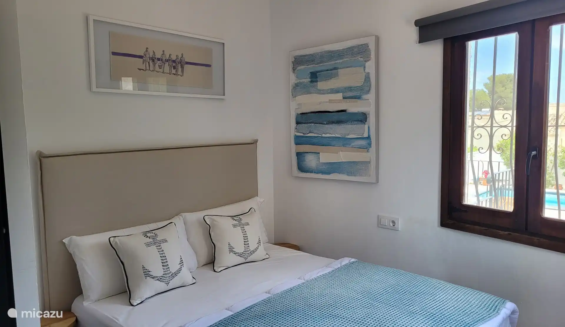 Bedroom, double bed - garden view _ Casa Diana Benissa