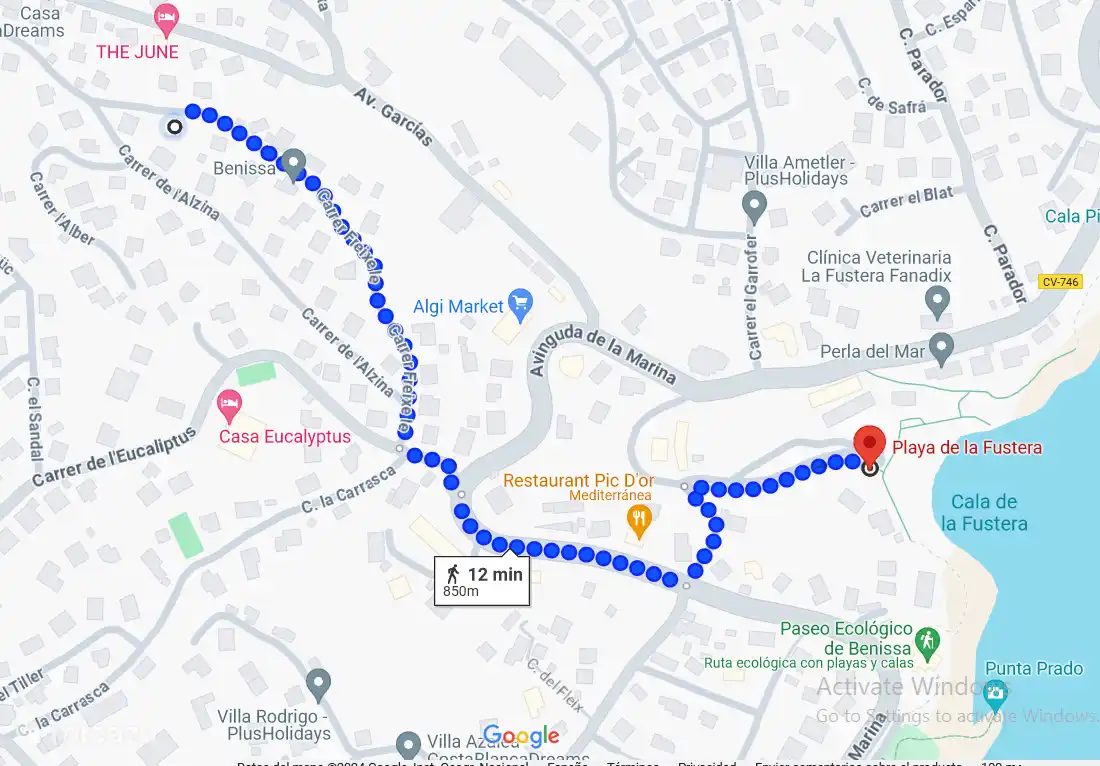 map , address _ Casa Diana Benissa