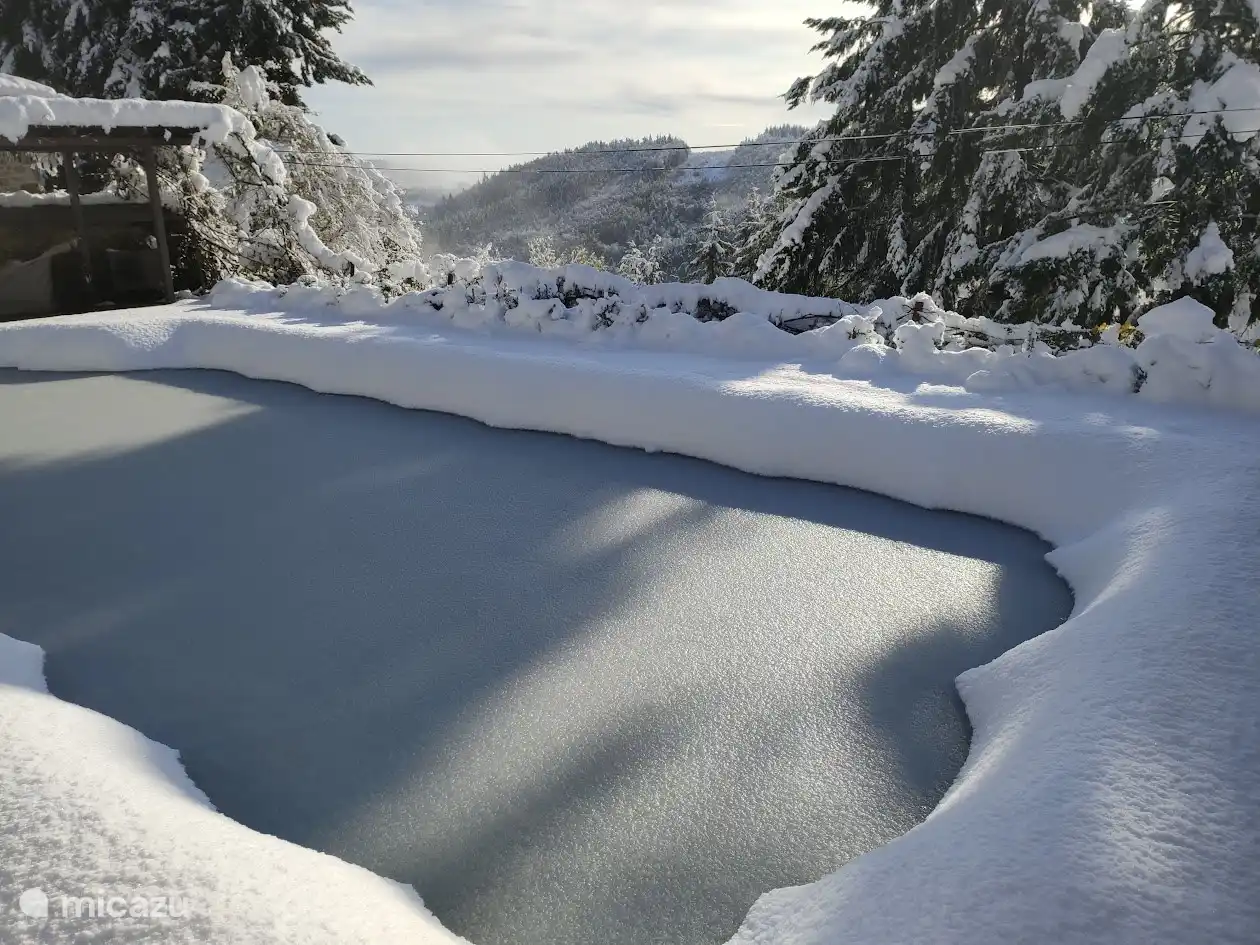 Swimming pool in the snow